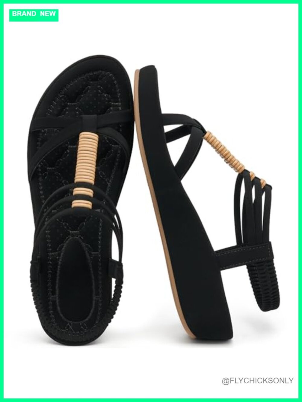 Wedge Sandals Strappy Faux Leather Memory Foam Slip On